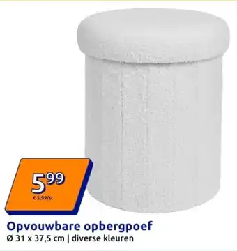 Action Opvouwbare opbergpoef aanbieding