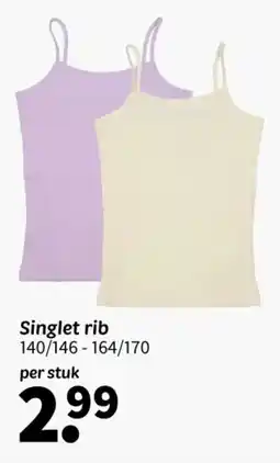 Wibra Singlet rib aanbieding