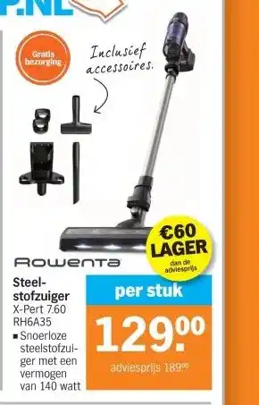 Albert Heijn Steel- stofzuiger X-Pert 7.60 RH6A35 aanbieding