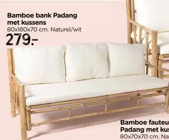 Xenos Bamboe bank Padang - 3-zits - 80x180x70 cm aanbieding