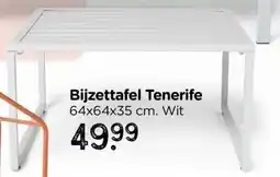 Xenos Bijzettafel Tenerife - wit - ø64x35 cm aanbieding