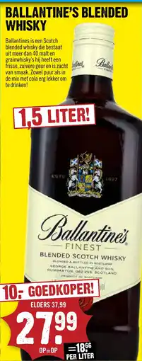 Dirck 3 Ballantine's blended whisky aanbieding