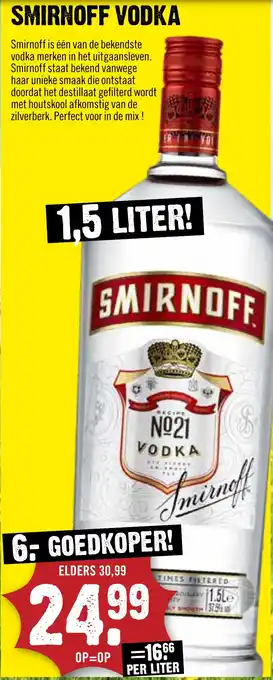 Dirck 3 Smirnoff vodka aanbieding