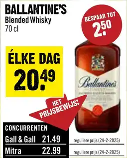 Dirck 3 Ballantine's blended whisky aanbieding