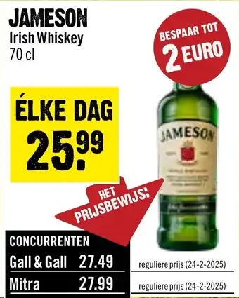 Dirck 3 Jameson irish whiskey aanbieding