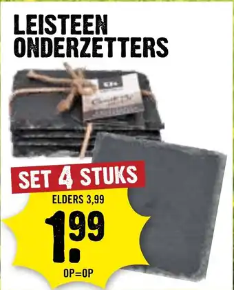 Dirck 3 Leisteen onderzetters aanbieding