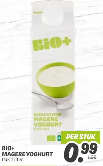 Dekamarkt Bio+ magere yoghurt aanbieding