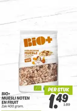 Dekamarkt Bio+ muesli noten en fruit aanbieding