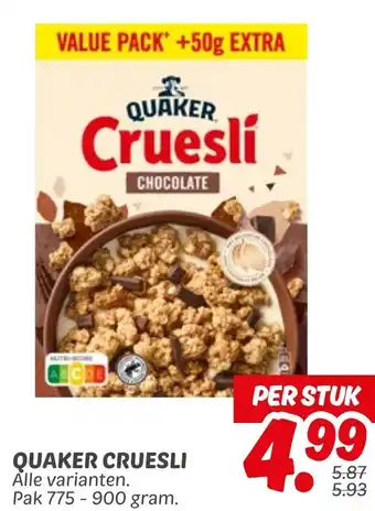 Dekamarkt Quaker cruesli aanbieding