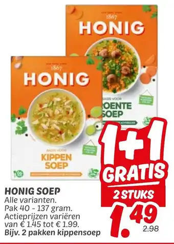 Dekamarkt Honig soep aanbieding