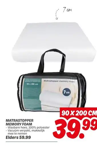 Dekamarkt Matrastopper memory foam aanbieding