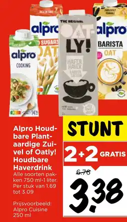 Vomar Voordeelmarkt Alpro Houd bare Plant aardige Zui vel of Oatly! Houdbare Haverdrink aanbieding