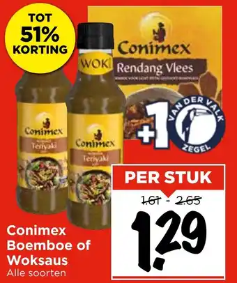 Vomar Voordeelmarkt Conimex Boemboe of Woksaus aanbieding