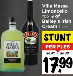 Vomar Voordeelmarkt Villa Massa Limoncello of Bailey's Irish aanbieding