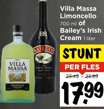 Vomar Voordeelmarkt Villa Massa Limoncello of Bailey's Irish aanbieding