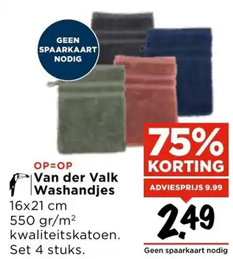 Vomar Voordeelmarkt Van der Valk Washandjes aanbieding