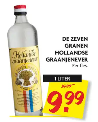 Dekamarkt De Zeven Granen Hollandse Graanjenever 1L aanbieding