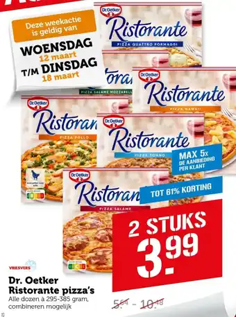 Coop Dr Oetker Ristorante pizza's aanbieding