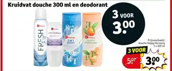 Kruidvat Kruidvat douche 300 ml en deodorant aanbieding