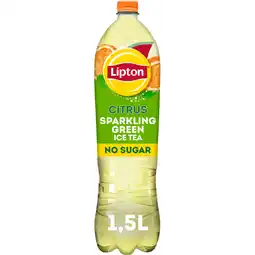 Albert Heijn Lipton Citrus sparkling green ice tea no sugar aanbieding