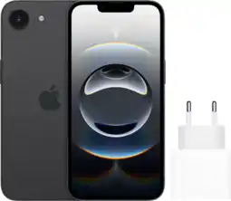 Coolblue Apple iPhone 16e 256GB Zwart + Apple Snellader aanbieding