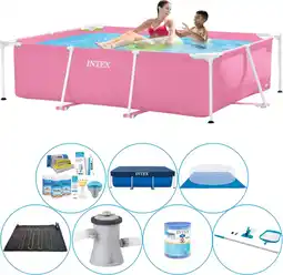 Bol.com Frame Pool Zwembad Super Deal - 220 x 150 x 60 cm - Roze aanbieding