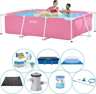 Bol.com Frame Pool Zwembad Super Deal - 220 x 150 x 60 cm - Roze aanbieding