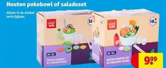 Kruidvat Houten pokebowl of saladeset aanbieding