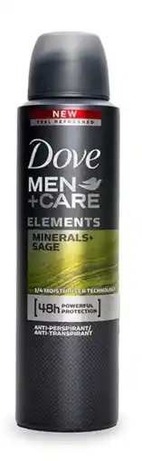 De Online Drogist Dove Men+Care Elements Minerals + Sage Deodorant Spray aanbieding