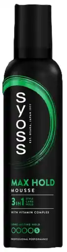 De Online Drogist Syoss 3in1 Max Hold Mousse Hold 5 aanbieding