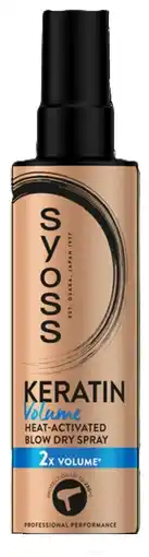 De Online Drogist Syoss Keratin Volume Heat-Activated Blow Dry Spray aanbieding