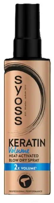 De Online Drogist Syoss Keratin Volume Heat-Activated Blow Dry Spray aanbieding