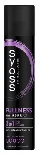 De Online Drogist Syoss 3in1 Fullness Hairspray Hold 3 aanbieding