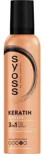 De Online Drogist Syoss 3in1 Keratin Mousse Hold 4 aanbieding