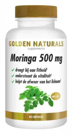 De Online Drogist Golden Naturals Moringa 500mg Capsules aanbieding