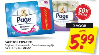 Dekamarkt Page Toiletpapier 2*9/12 rollen aanbieding