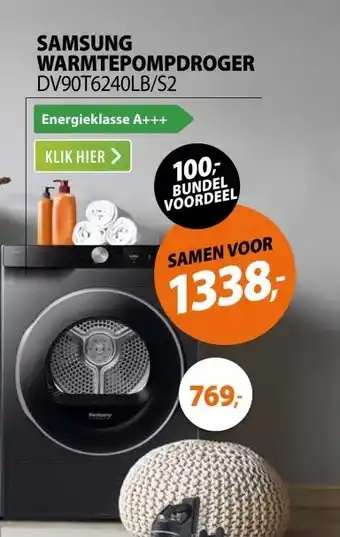 Expert Samsung DV90T6240LB/S2 Zwart aanbieding