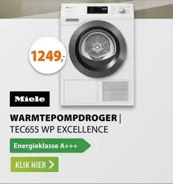 Expert Miele TEC655 WP Excellence EcoSpeed & Wash2Dry aanbieding