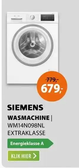 Expert Siemens WM14N098NL extraKlasse aanbieding