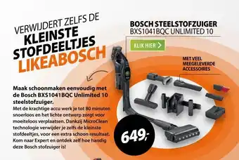 Expert Bosch BXS1041BQC Unlimited 10 aanbieding