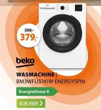 Expert Beko BM3WFU3741W EnergySpin Wit aanbieding