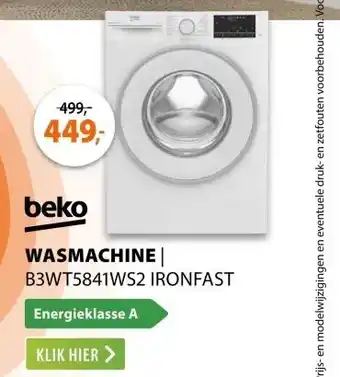 Expert Beko B3WT5841WS2 - IronFast Selective Line aanbieding