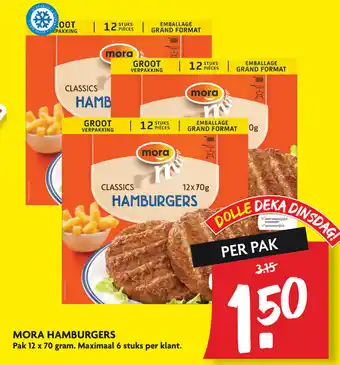 Dekamarkt Mora Hamburgers aanbieding
