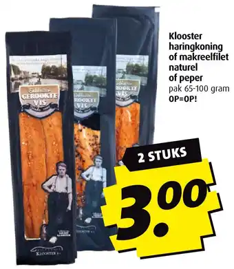 Boni Klooster haringkoning of makreelfilet naturel of peper aanbieding