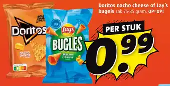 Boni Doritos nacho cheese of Lay's bugels aanbieding