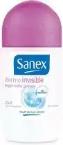 Bol.com Sanex Dermo Invisible Anti White Marks Anti-Transpirant Deodorant Roller 50 ml aanbieding