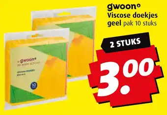 Boni Gwoono viscose doekjes geel aanbieding