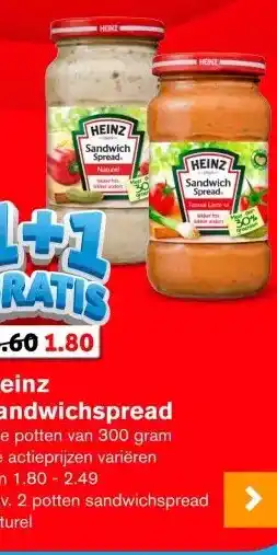 Hoogvliet Heinz sandwichspread aanbieding