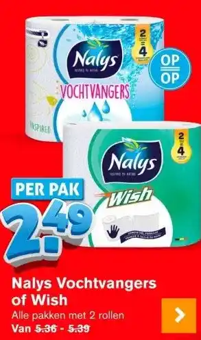 Hoogvliet Nalys Vochtvangers of Wish aanbieding