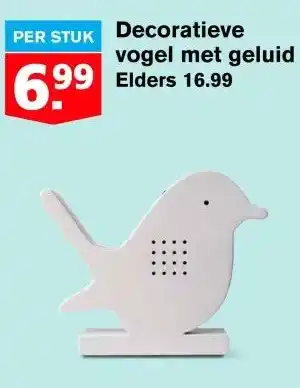 Hoogvliet Decoratieve vogel met geluid aanbieding